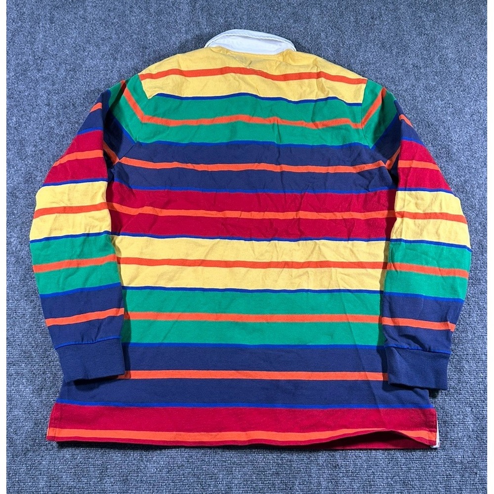 Polo Ralph Lauren The Iconic Rugby Shirt Long Sleeve Men's Sz M Yellowfin Multi - Picture 2 of 9